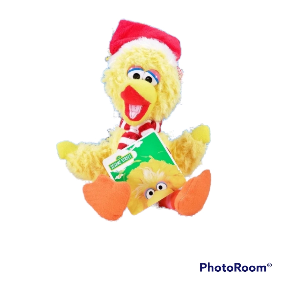New 11" Christmas Big Bird Sesame Street Backpack Plush Clip HTF